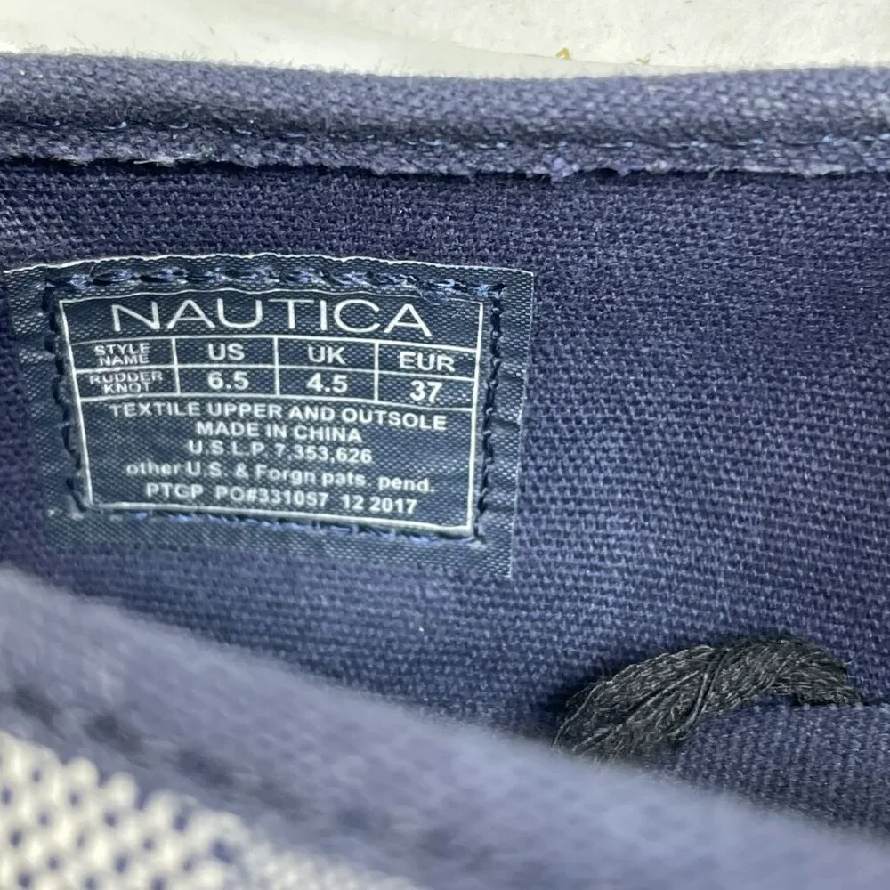 Nautica Shoes Womens 6.5 Blue Canvas Plated Fiber Sole Espadrilles Flats SlipOn